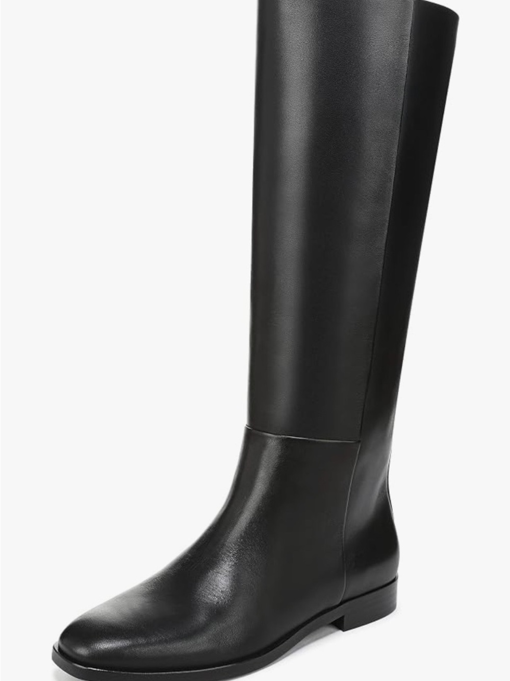 Vince Black Wide Calf Leather Riding Boots